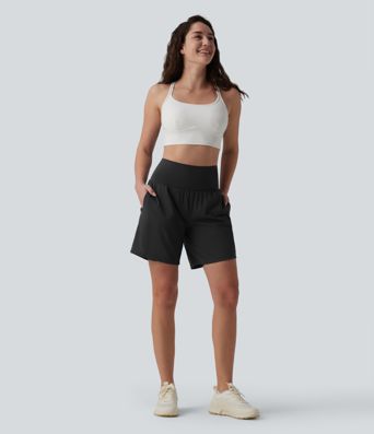 SoftlyZero™ Airy Short yoga 2-en-1 gainant taille très haute toucher frais 17,5 cm avec poches