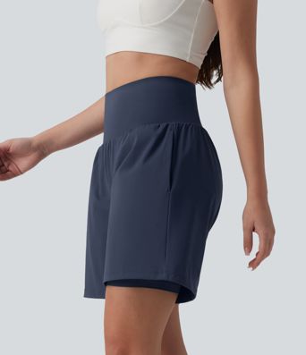 SoftlyZero™ Airy Short yoga 2-en-1 gainant taille très haute toucher frais 17,5 cm avec poches