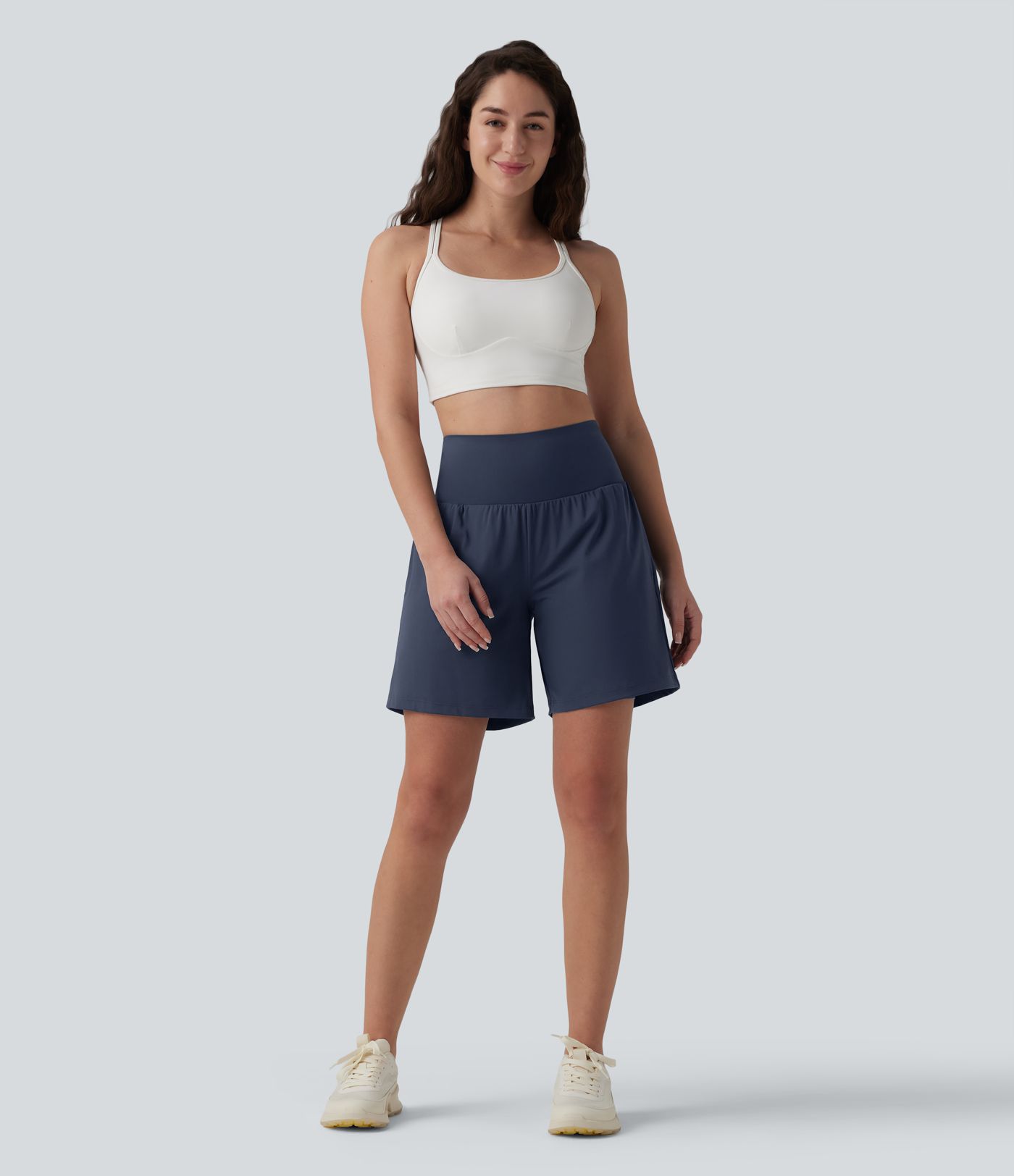 SoftlyZero™ Airy Short yoga 2-en-1 gainant taille très haute toucher frais 17,5 cm avec poches