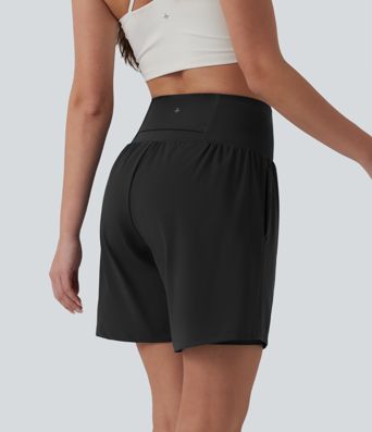 SoftlyZero™ Airy Short yoga 2-en-1 gainant taille très haute toucher frais 17,5 cm avec poches