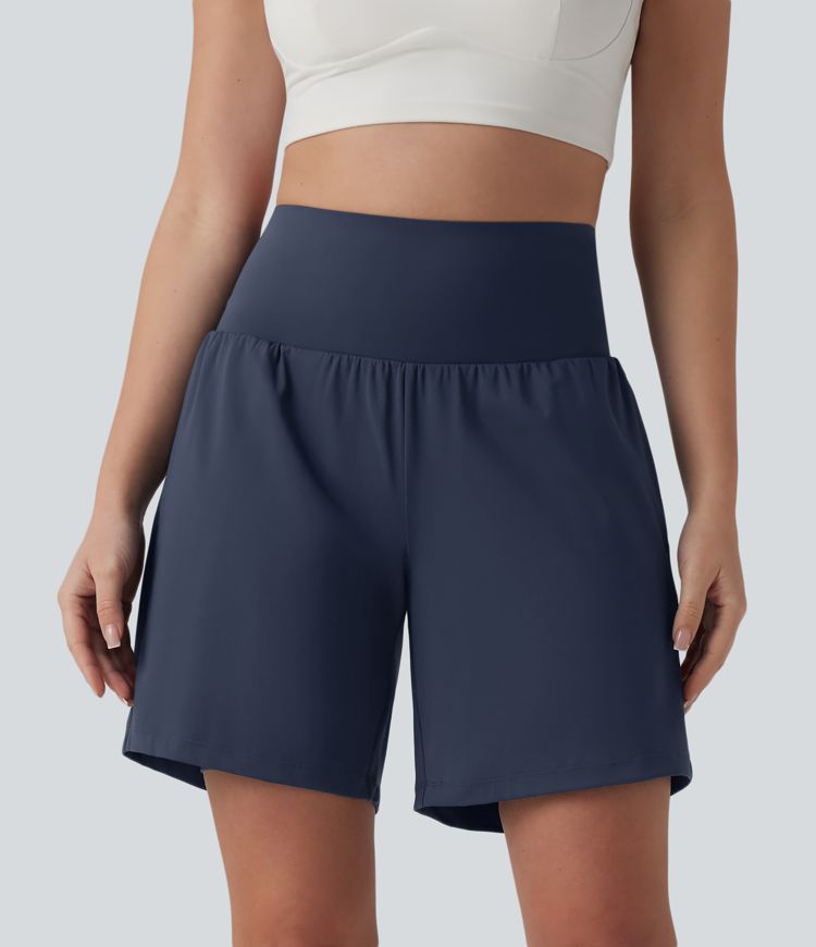 SoftlyZero™ Airy Short yoga 2-en-1 gainant taille très haute toucher frais 17,5 cm avec poches