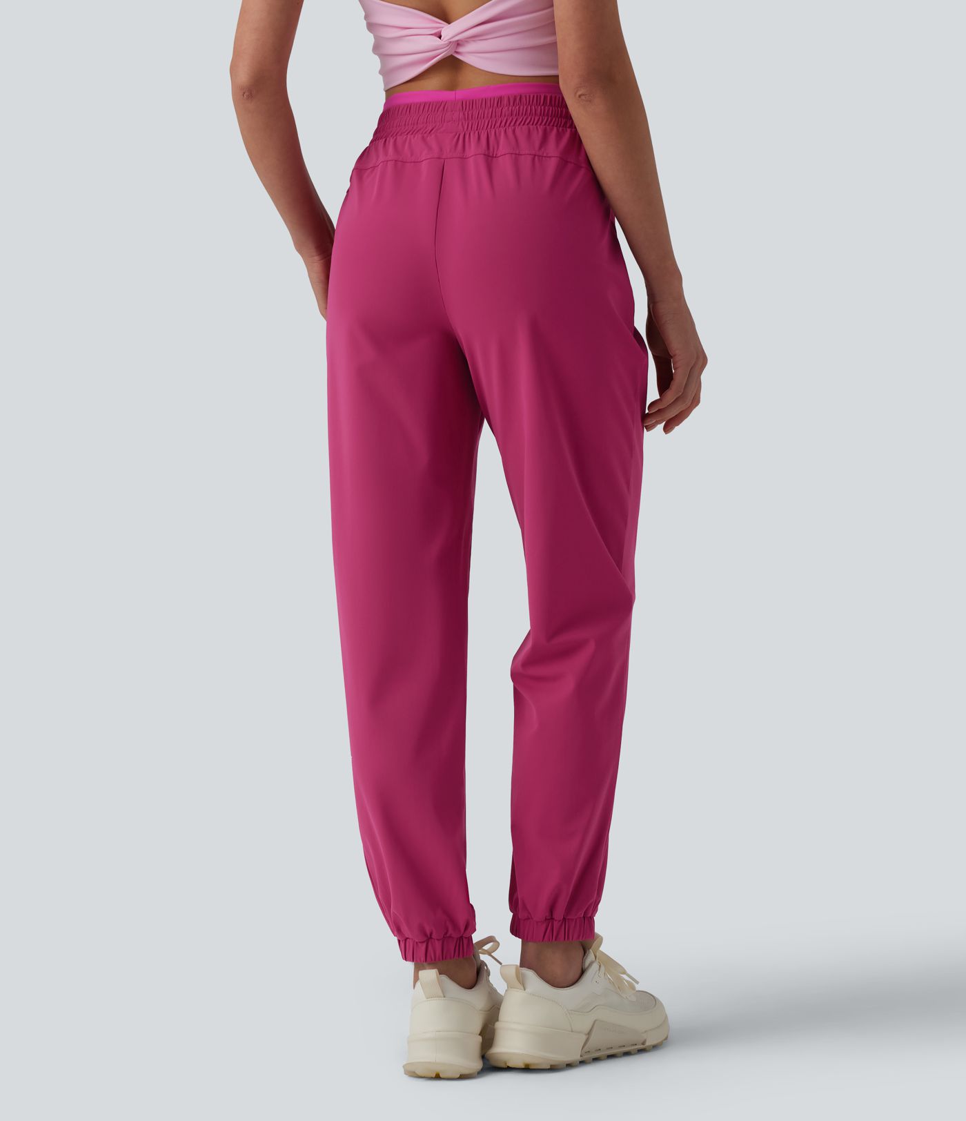 High Waisted Drawstring Quick Dry Joggers with Pockets