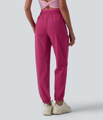 High Waisted Drawstring Quick Dry Joggers with Pockets