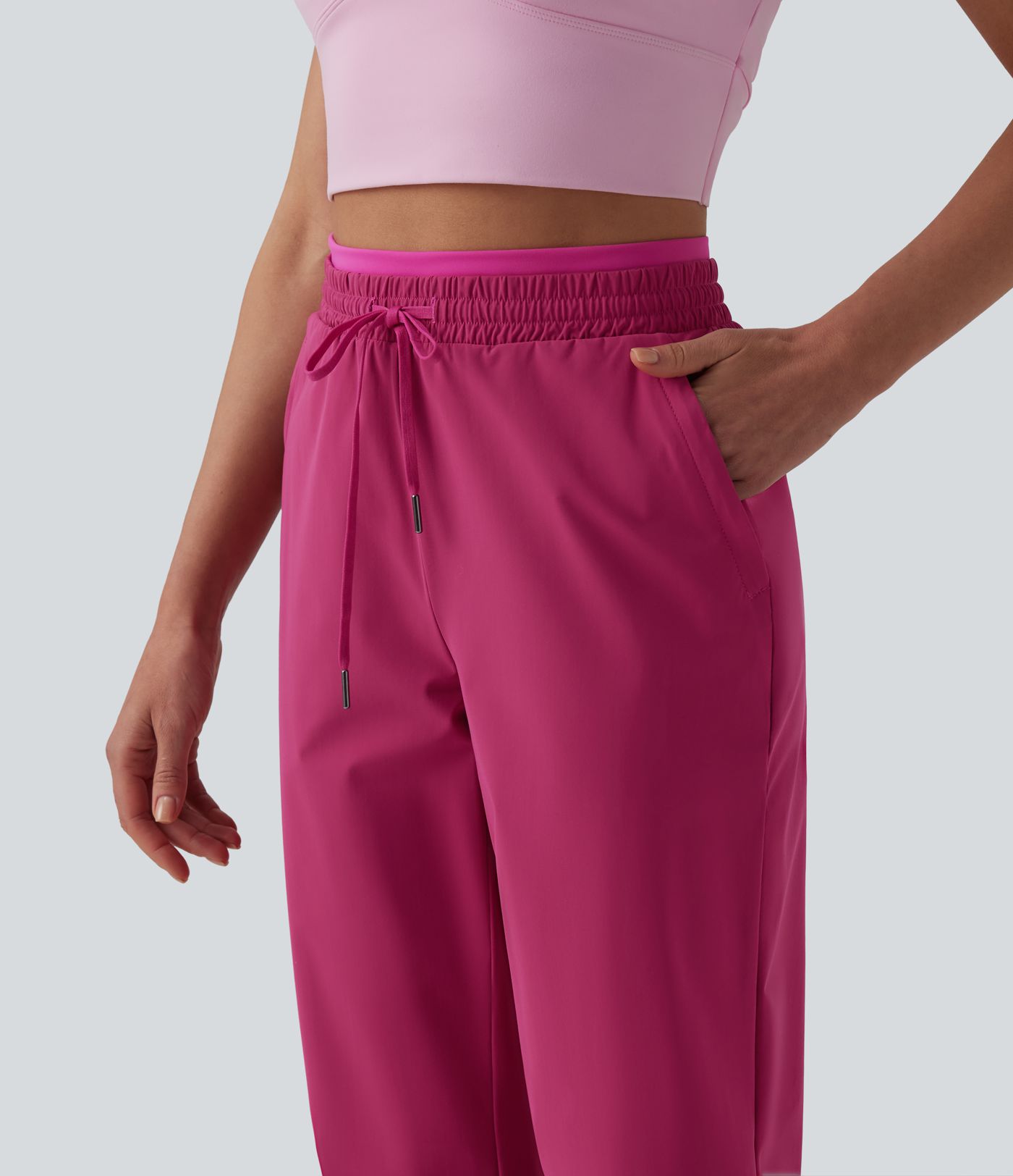 High Waisted Drawstring Quick Dry Joggers with Pockets