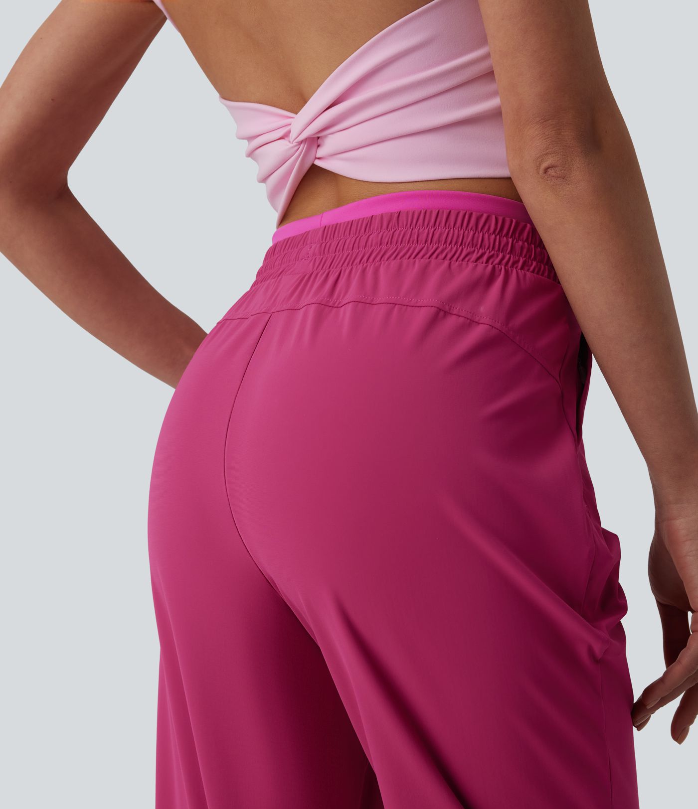 High Waisted Drawstring Quick Dry Joggers with Pockets