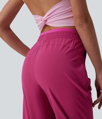 High Waisted Drawstring Quick Dry Joggers with Pockets