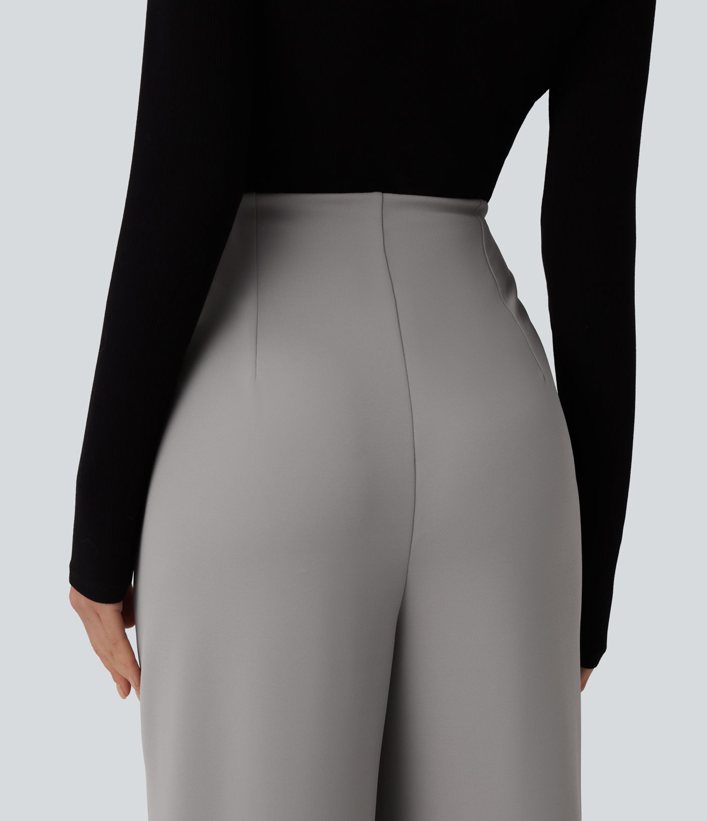 Halara Flex™ - Bürohose aus Crepe-Stoff mit superhohem Bund, Seitentaschen und weitem Bein