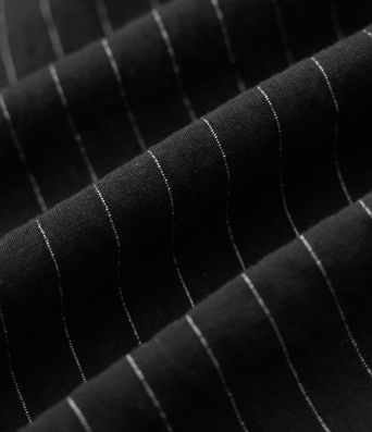 High Waisted Wide Leg Stripe Cropped Casual Linen-Blend Trousers with Pockets