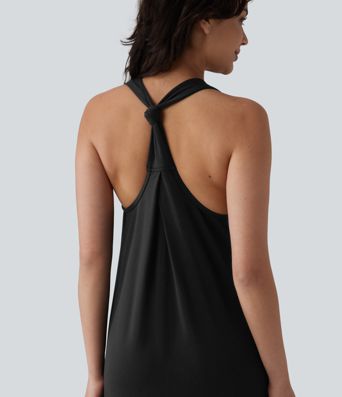 Robe longue fluide casual col U Robe longue fluide casual col U