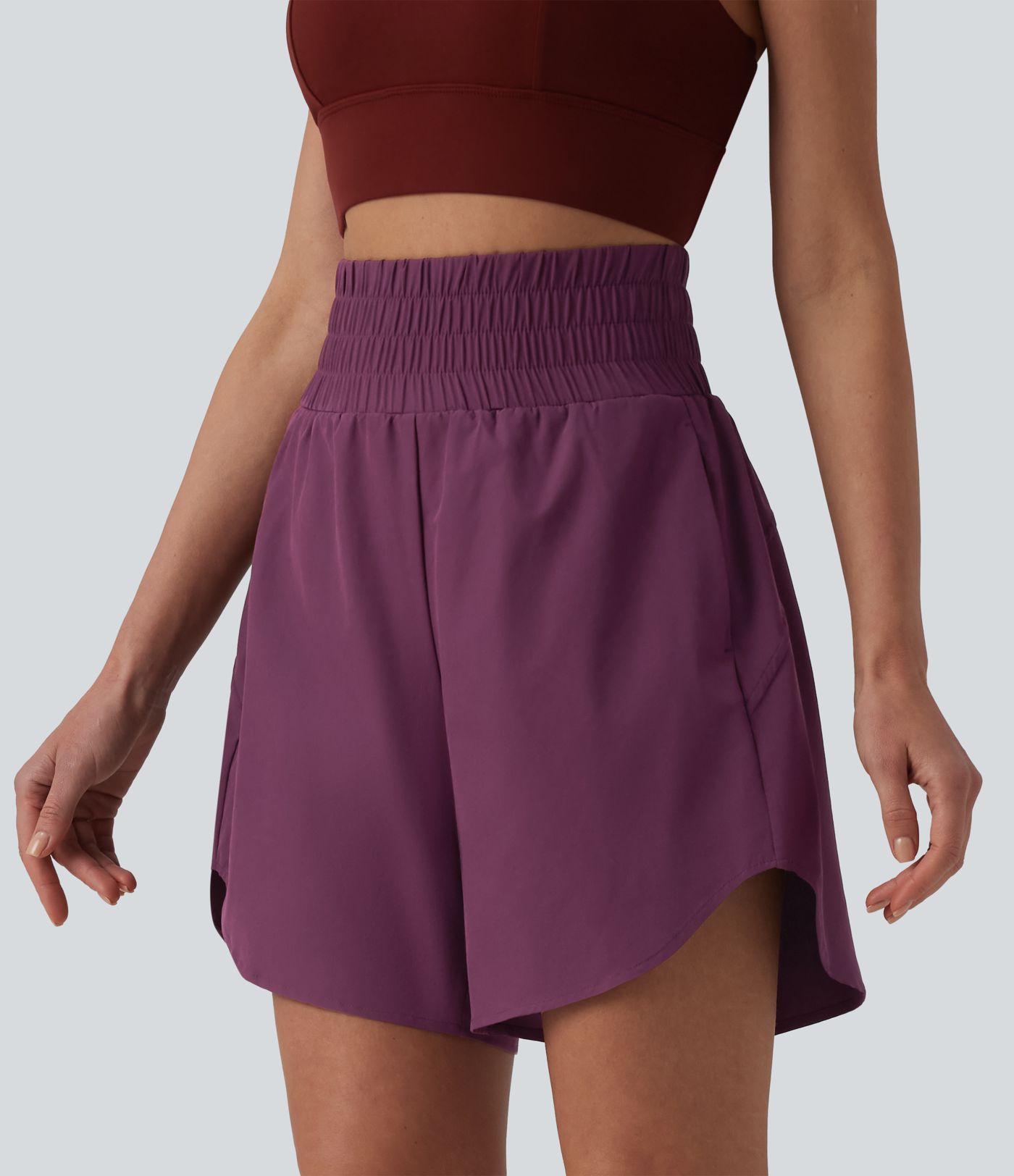 Breezeful™ Short running 2-en-1 séchage rapide taille haute à ourlet arrondi 17,5 cm avec poches