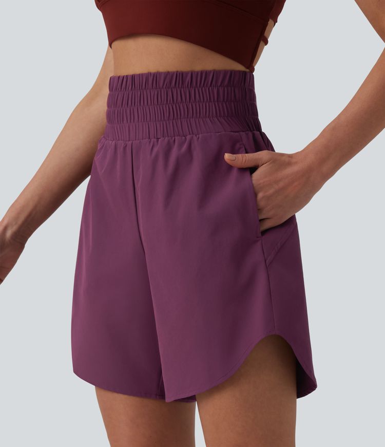 Breezeful™ Short running 2-en-1 séchage rapide taille haute à ourlet arrondi 17,5 cm avec poches