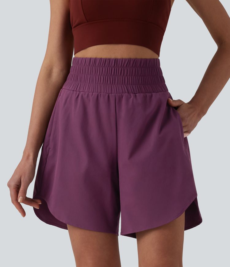 Breezeful™ Short running 2-en-1 séchage rapide taille haute à ourlet arrondi 17,5 cm avec poches