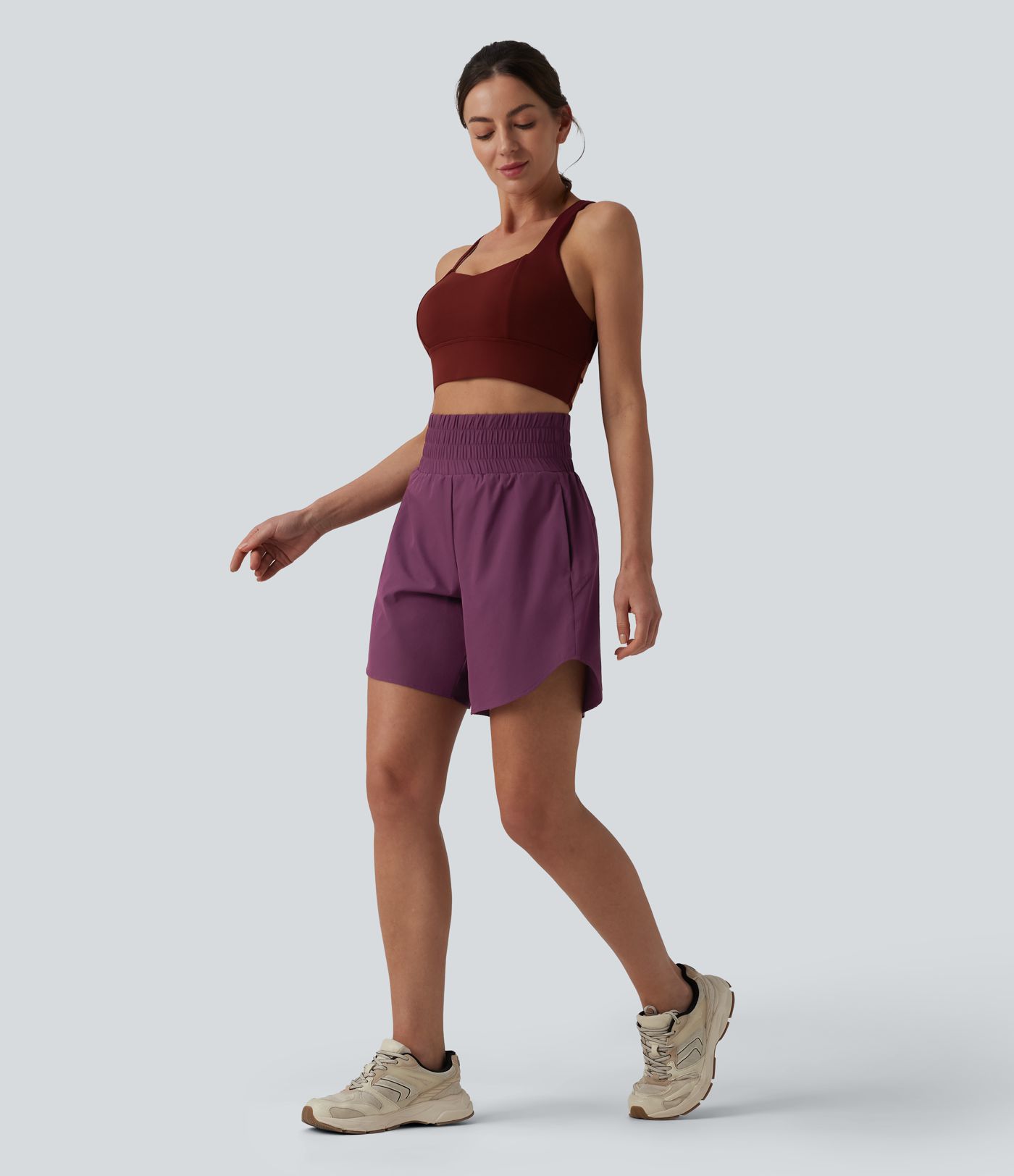 Breezeful™ Short running 2-en-1 séchage rapide taille haute à ourlet arrondi 17,5 cm avec poches