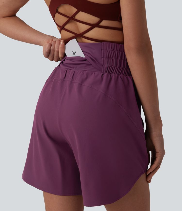 Breezeful™ Short running 2-en-1 séchage rapide taille haute à ourlet arrondi 17,5 cm avec poches