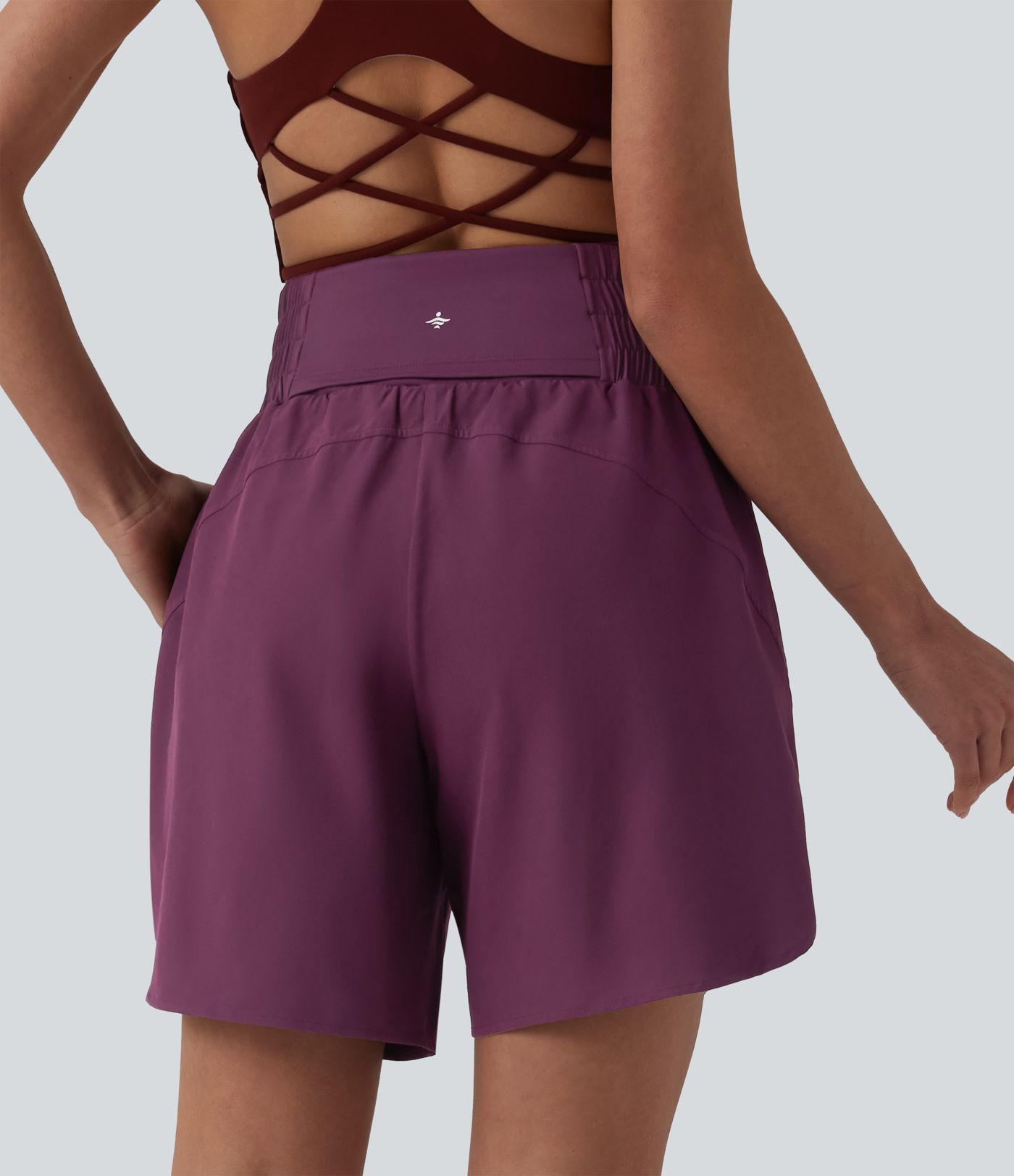 Breezeful™ Short running 2-en-1 séchage rapide taille haute à ourlet arrondi 17,5 cm avec poches