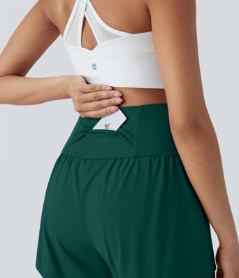 SoftlyZero™ Airy Super High Waisted 2-in-1 Cool Touch Yoga Shorts 5'' with Pockets
