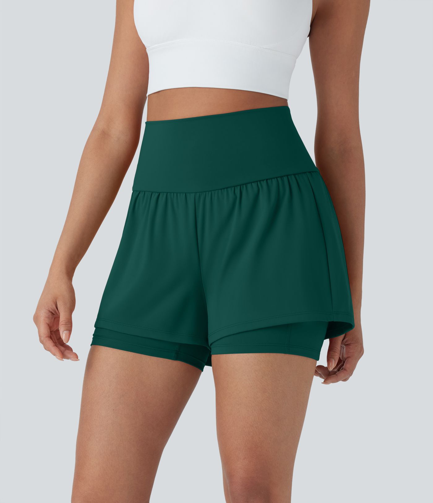 SoftlyZero™ Airy Super High Waisted 2-in-1 Cool Touch Yoga Shorts 5'' with Pockets