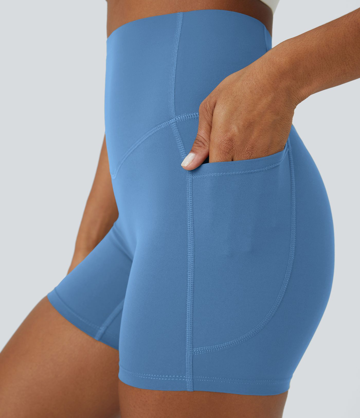 Halara UltraSculpt™ High Waisted Tummy Control Side Pocket Shaping Training Biker Shorts 5''