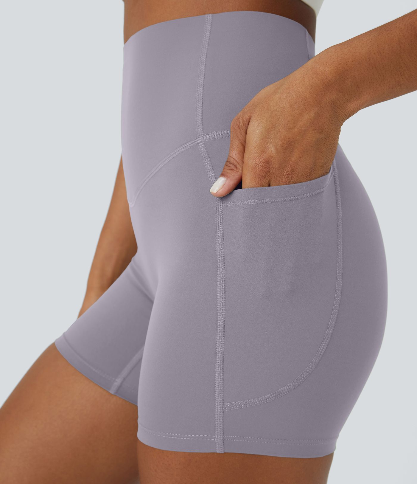 Halara UltraSculpt™ High Waisted Tummy Control Side Pocket Shaping Training Biker Shorts 5''