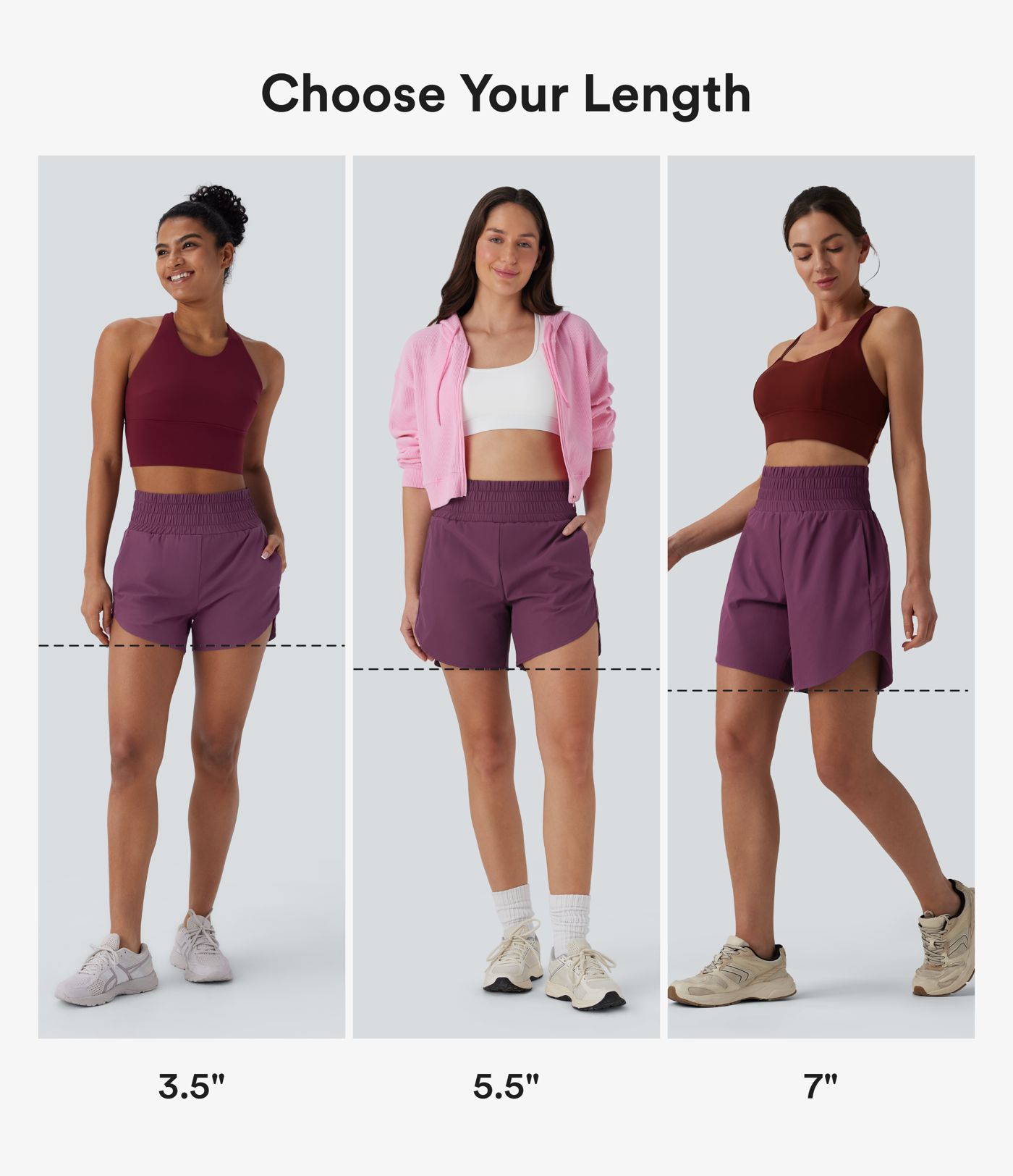 Breezeful™ Short running 2-en-1 séchage rapide taille haute à ourlet arrondi 17,5 cm avec poches