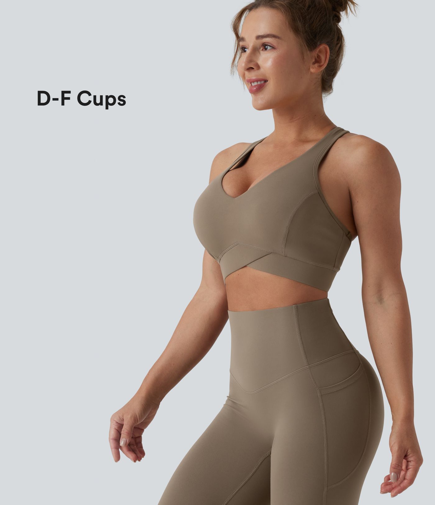 Halara UltraSculpt™ - Lauf-Sport-BH mit V-Ausschnitt, leichtem Support und Racerback - D-F-Cups