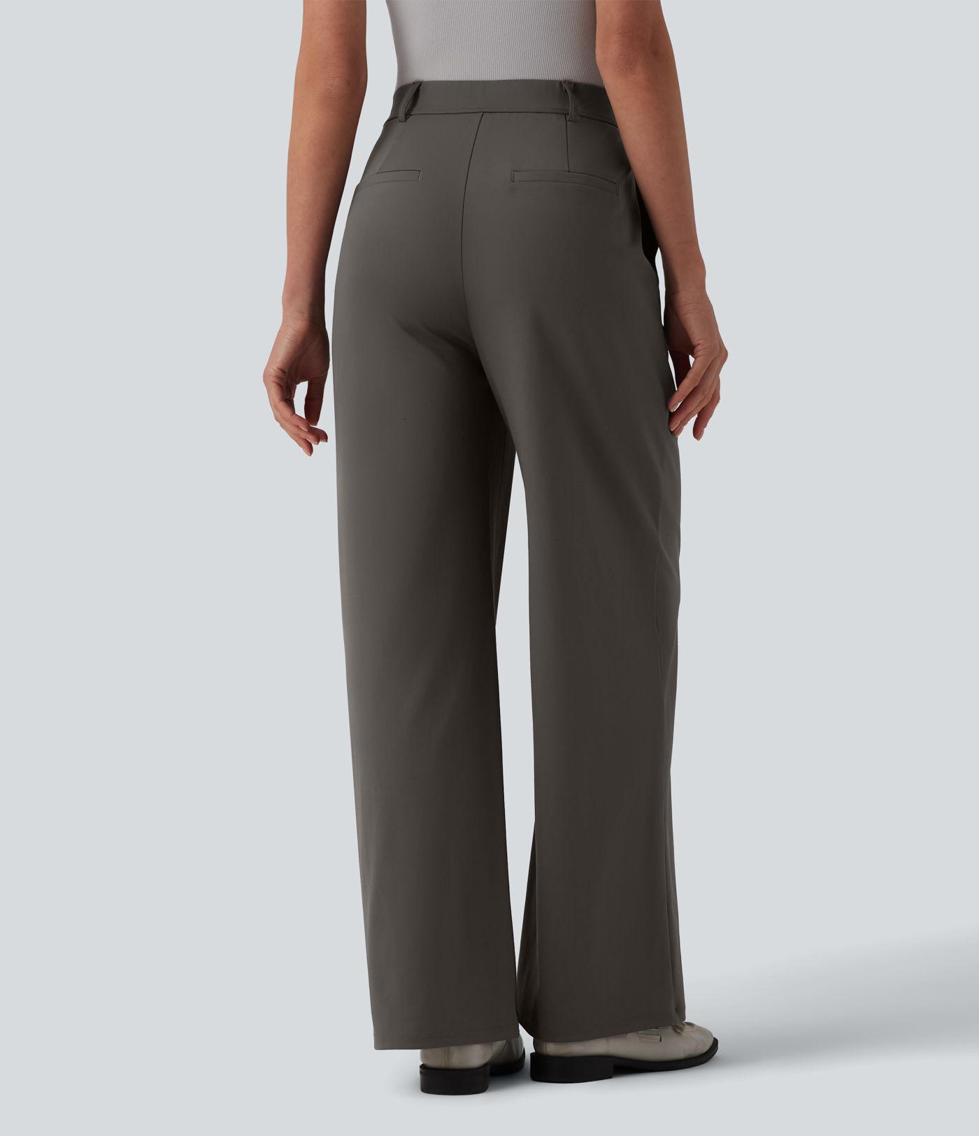 Halara Flex™ DayStretch Asymmetrical High Waisted Straight Leg Work Pants with Pockets