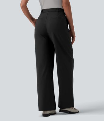 Halara Flex™ DayStretch Asymmetrical High Waisted Straight Leg Work Pants with Pockets Halara Flex™ DayStretch Asymmetrical High Waisted Straight Leg Work Pants with Pockets