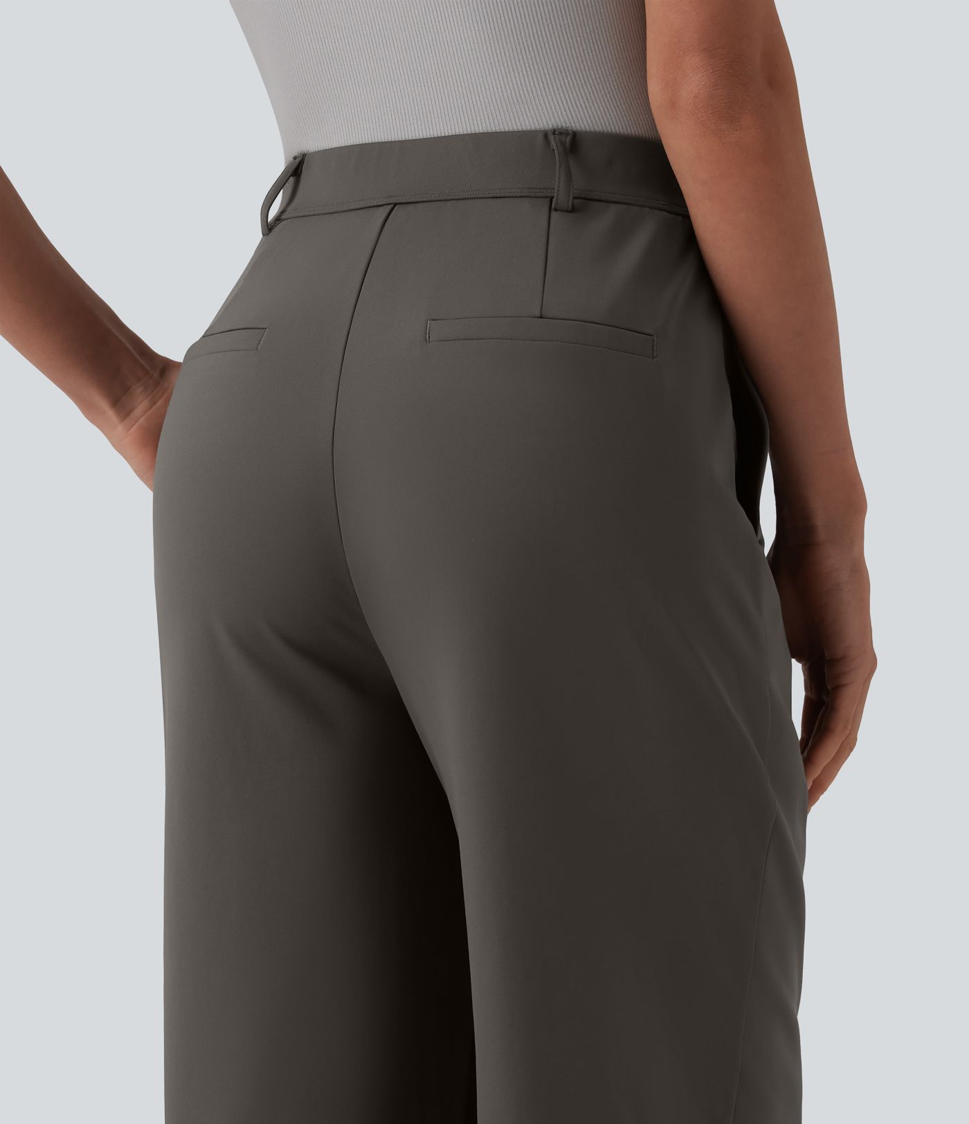 Halara Flex™ DayStretch Asymmetrical High Waisted Straight Leg Work Pants with Pockets