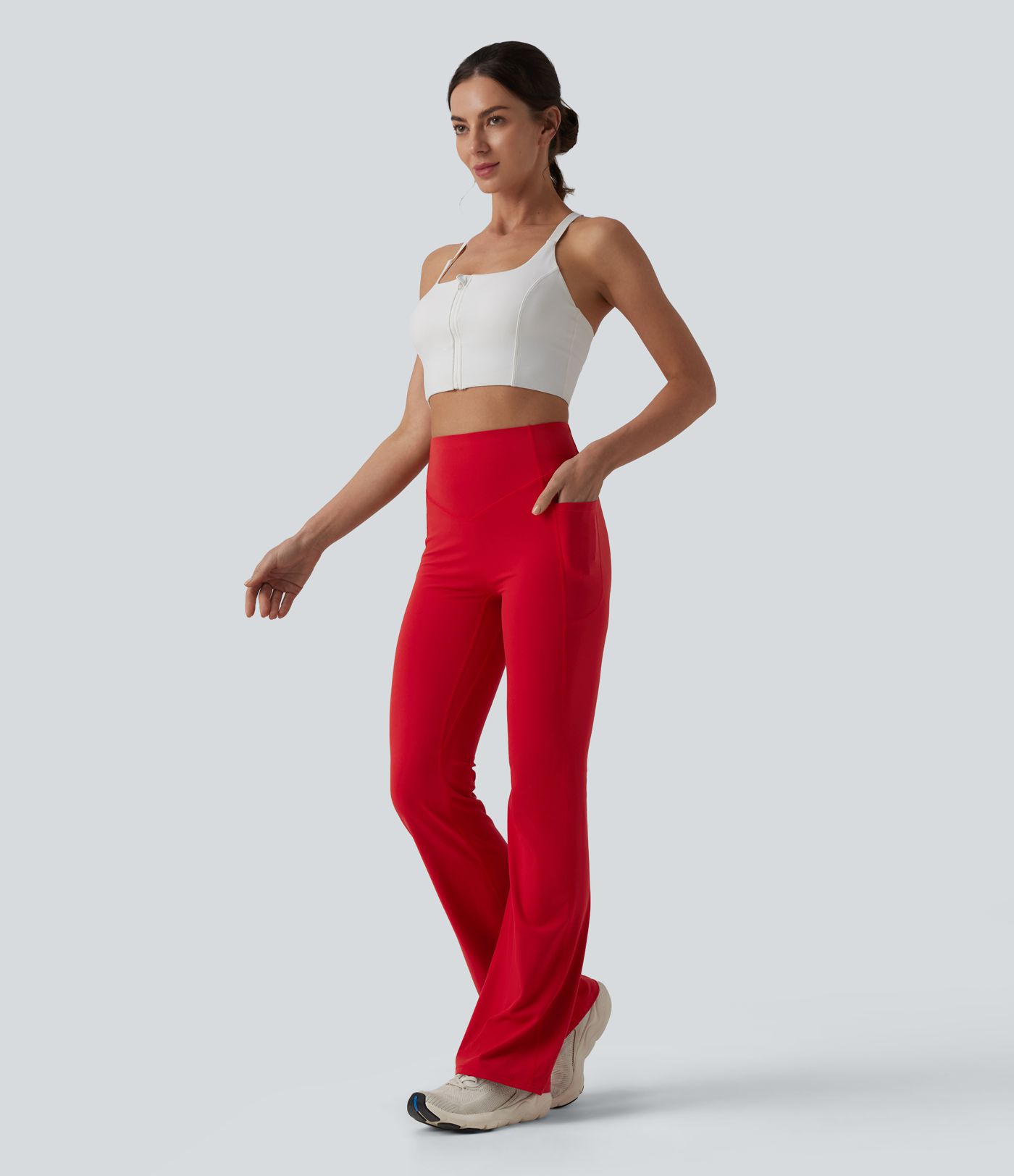 Halara UltraSculpt™ High Waisted Tummy Control Butt Lifting Scrunch Shaping Yoga Bootcut Leggings with Pockets