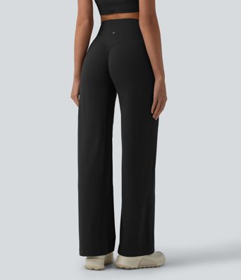 SoftlyZero™ High Waisted Tummy Control Straight Leg Ruched Yoga Pants-UPF50+ SoftlyZero™ High Waisted Tummy Control Straight Leg Ruched Yoga Pants-UPF50+