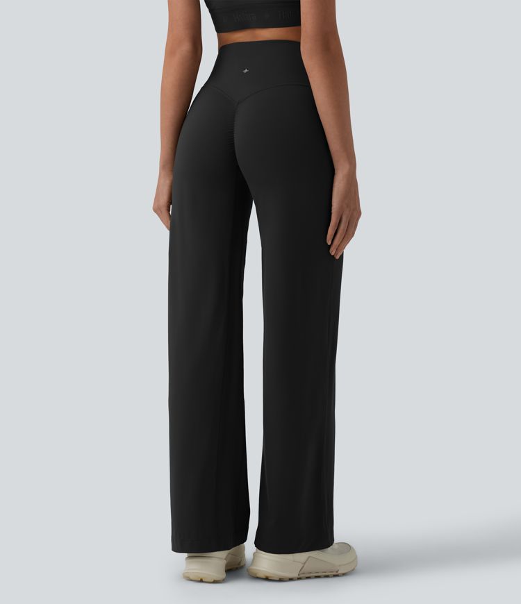 SoftlyZero™ High Waisted Tummy Control Straight Leg Ruched Yoga Pants-UPF50+ SoftlyZero™ High Waisted Tummy Control Straight Leg Ruched Yoga Pants-UPF50+
