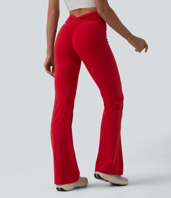 Halara UltraSculpt™ High Waisted Tummy Control Butt Lifting Scrunch Shaping Yoga Bootcut Leggings with Pockets