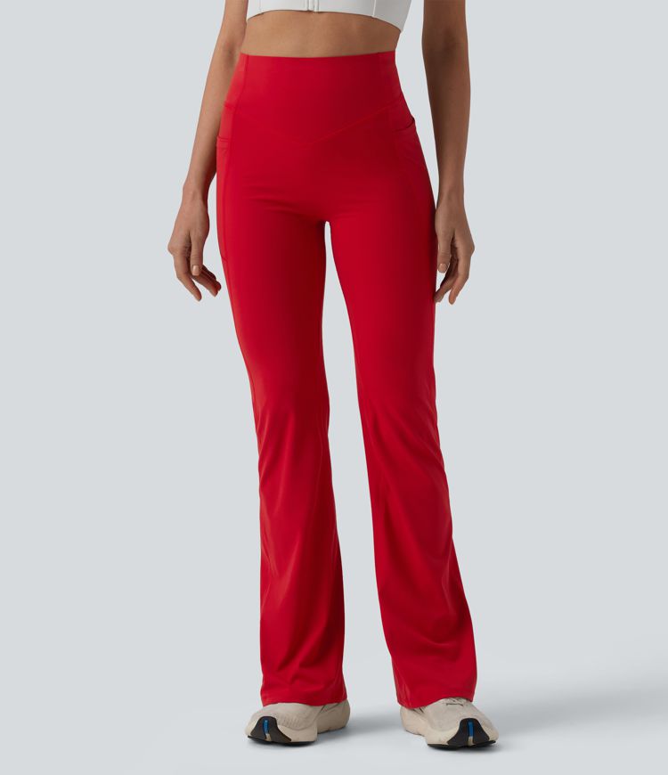 Halara UltraSculpt™ High Waisted Tummy Control Butt Lifting Scrunch Shaping Yoga Bootcut Leggings with Pockets