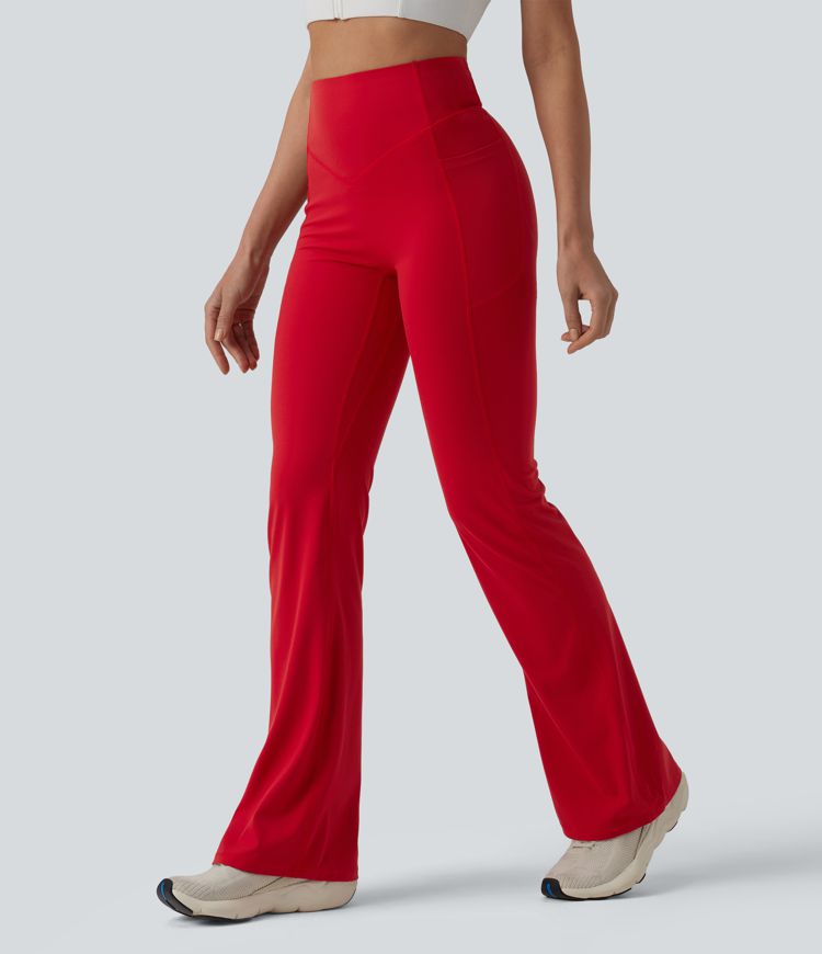 Halara UltraSculpt™ High Waisted Tummy Control Butt Lifting Scrunch Shaping Yoga Bootcut Leggings with Pockets