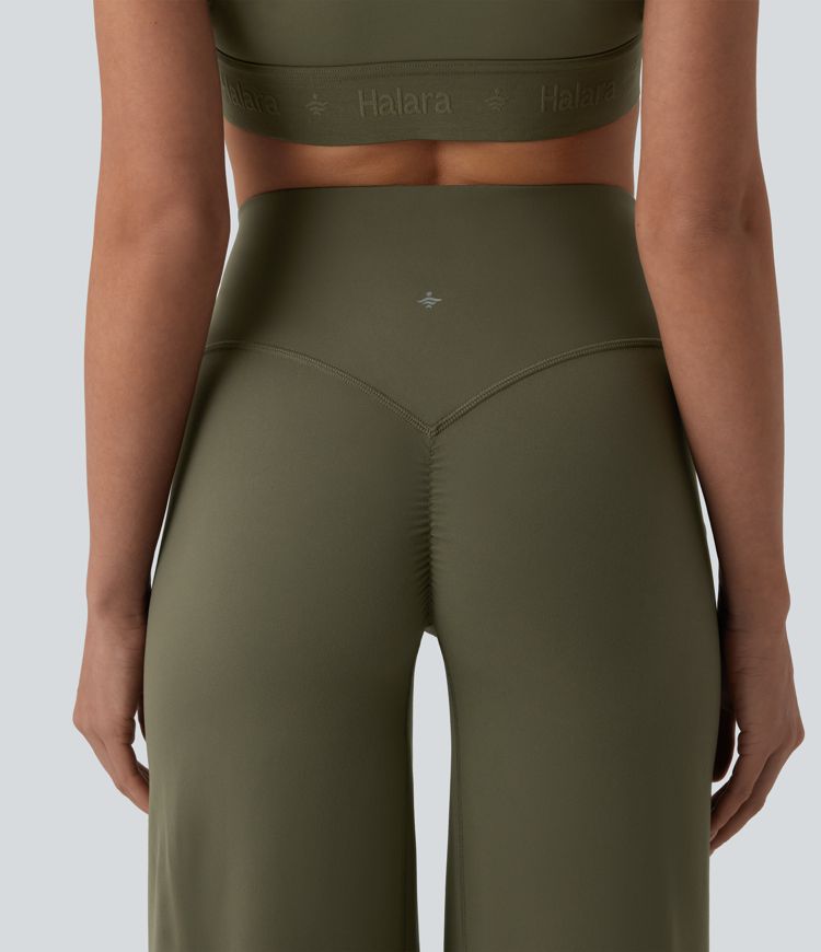 SoftlyZero™ - Geraffte Yogahose mit hohem Bund, Bauchkontrolle und geradem Bein - UPF50+