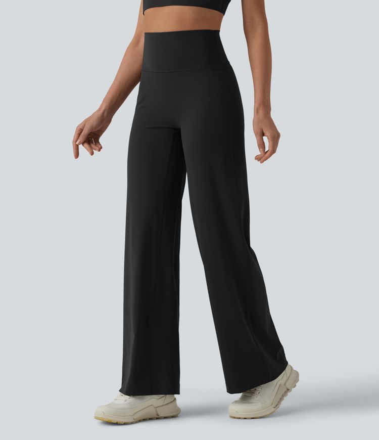 SoftlyZero™ High Waisted Tummy Control Straight Leg Ruched Yoga Pants-UPF50+ SoftlyZero™ High Waisted Tummy Control Straight Leg Ruched Yoga Pants-UPF50+