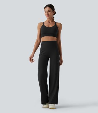 SoftlyZero™ High Waisted Tummy Control Straight Leg Ruched Yoga Pants-UPF50+ SoftlyZero™ High Waisted Tummy Control Straight Leg Ruched Yoga Pants-UPF50+