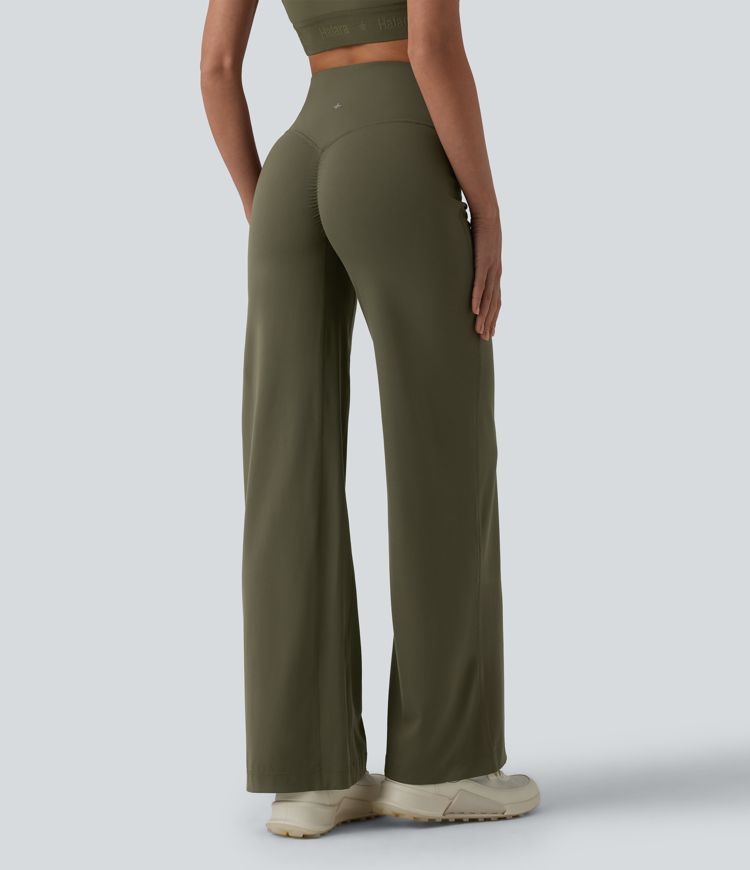 SoftlyZero™ - Geraffte Yogahose mit hohem Bund, Bauchkontrolle und geradem Bein - UPF50+