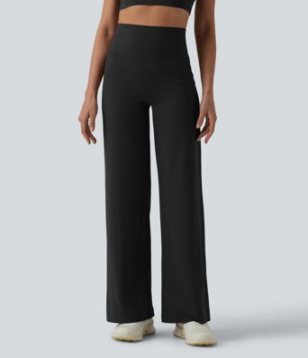 SoftlyZero™ High Waisted Tummy Control Straight Leg Ruched Yoga Pants-UPF50+ SoftlyZero™ High Waisted Tummy Control Straight Leg Ruched Yoga Pants-UPF50+