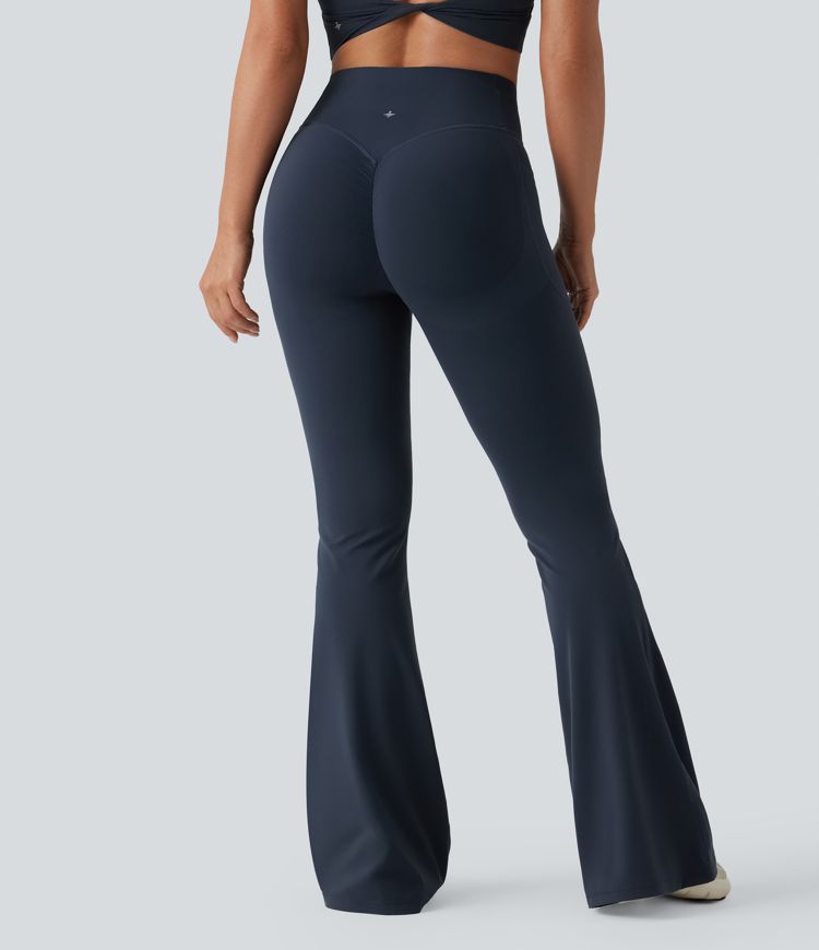 Halara UltraSculpt™ High Waisted Scrunch Butt Lifting Tummy Control Shaping Yoga Flare Leggings with Pockets