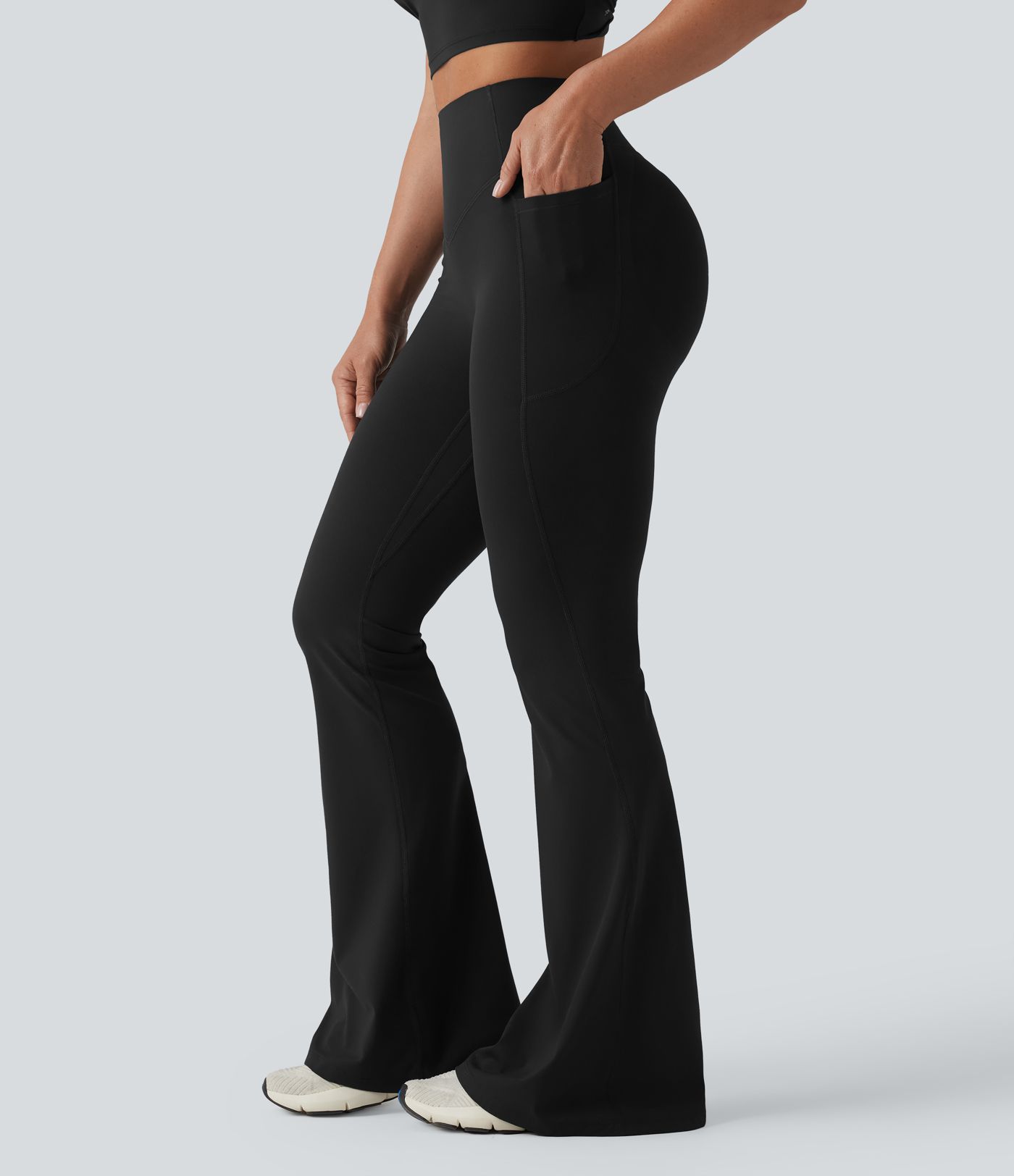 Halara UltraSculpt™ High Waisted Scrunch Butt Lifting Tummy Control Shaping Yoga Flare Leggings with Pockets