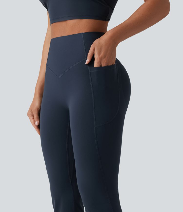 Halara UltraSculpt™ High Waisted Scrunch Butt Lifting Tummy Control Shaping Yoga Flare Leggings with Pockets