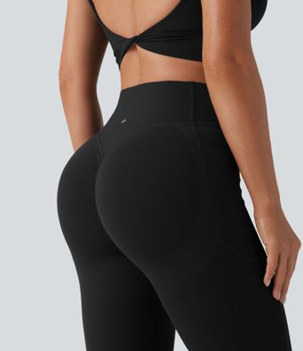 Halara UltraSculpt™ High Waisted Scrunch Butt Lifting Tummy Control Shaping Yoga Flare Leggings with Pockets