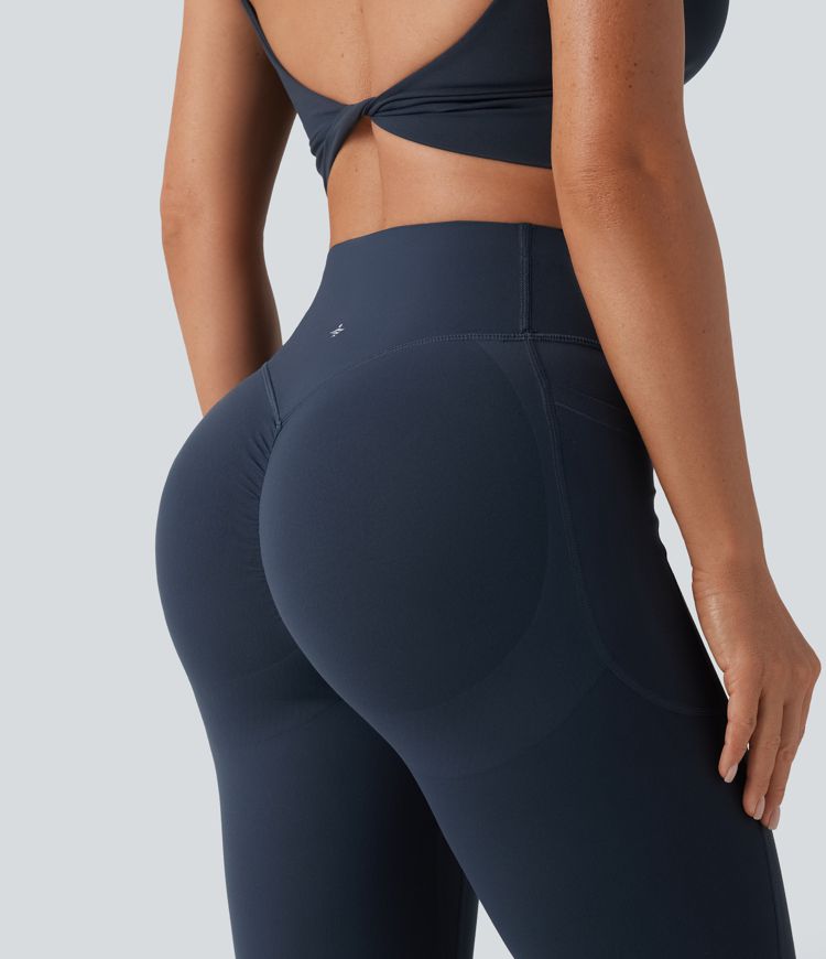 Halara UltraSculpt™ High Waisted Scrunch Butt Lifting Tummy Control Shaping Yoga Flare Leggings with Pockets