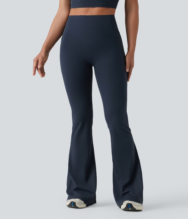Halara UltraSculpt™ High Waisted Scrunch Butt Lifting Tummy Control Shaping Yoga Flare Leggings with Pockets