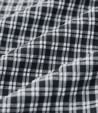 Freizeithose mit mittlerer Bundhöhe, Kordelzug, geradem Bein, Vichy-Karo und Taschen