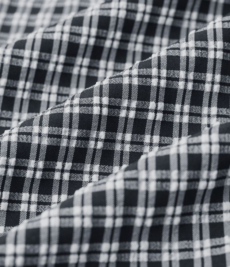 Freizeithose mit mittlerer Bundhöhe, Kordelzug, geradem Bein, Vichy-Karo und Taschen