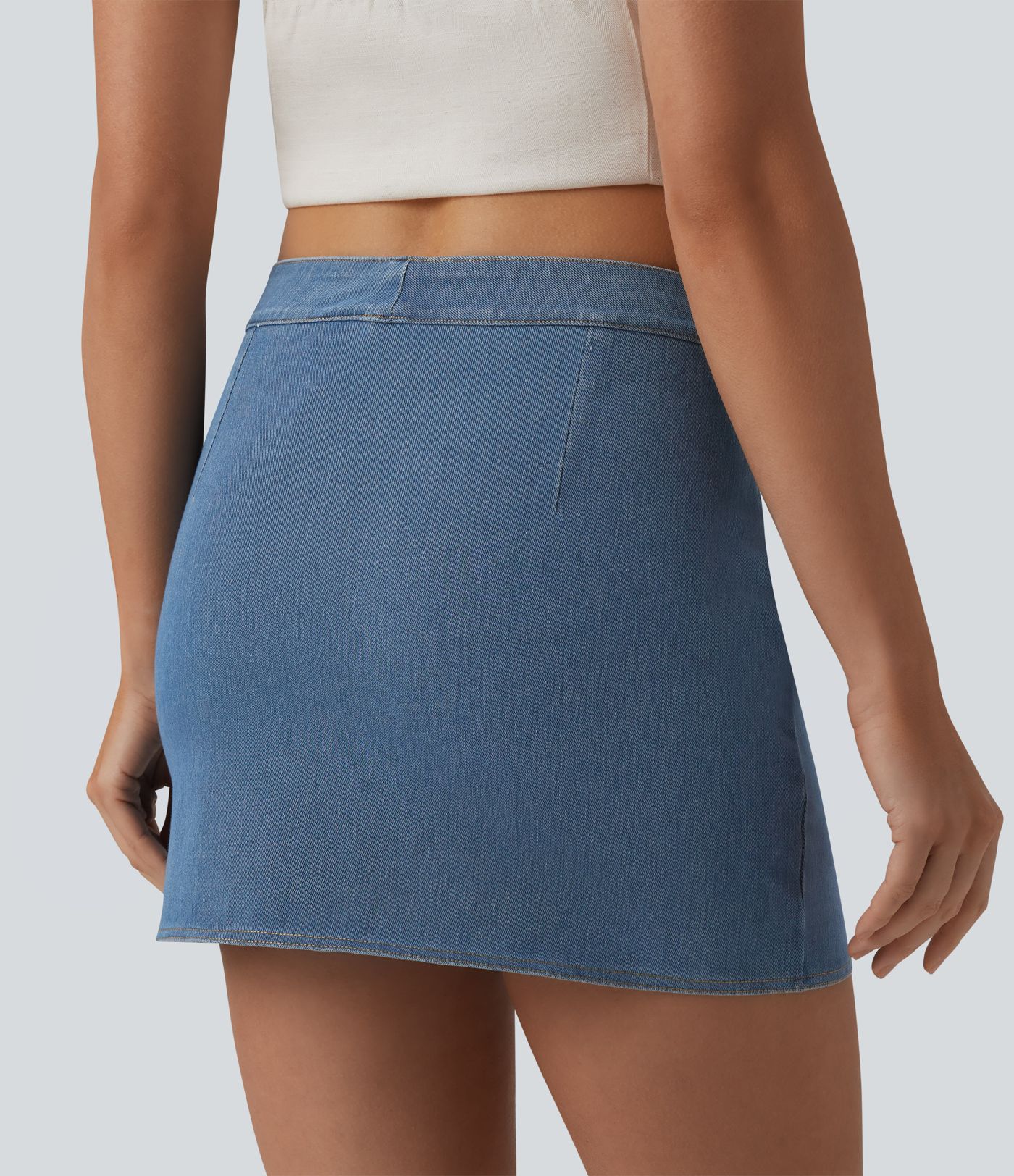 Halara Flex™ Mid Rise Bodycon Denim Mini Casual Skirt