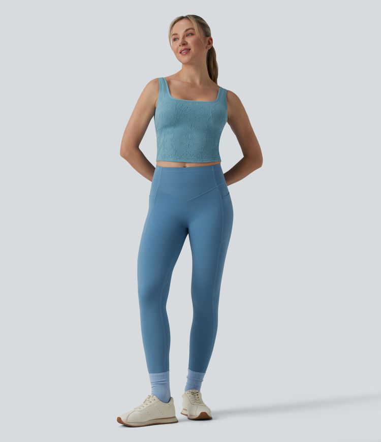 OneForm Seamless Flow U Neck Built-in Bra Cropped Yoga Tank Top