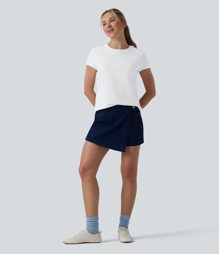 Round Neck Short Sleeve Casual Cotton T-Shirt